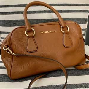 Michael Kors Camel Brown Soft Leather Satchel Crossbody Bag